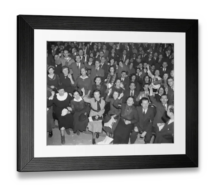 Framed Print : Crowd of Dressmakers at Meeting Framed Print : Crowd of Dressmakers at Meeting