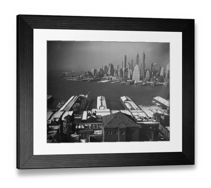 Framed Print : Aerial View from Brooklyn to Manhattan