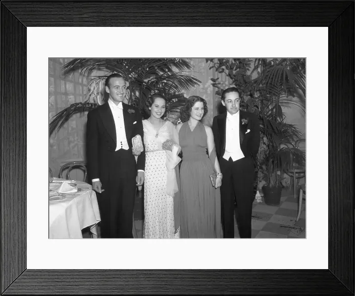 Framed Print : Movie Stars at Mayfair Ball