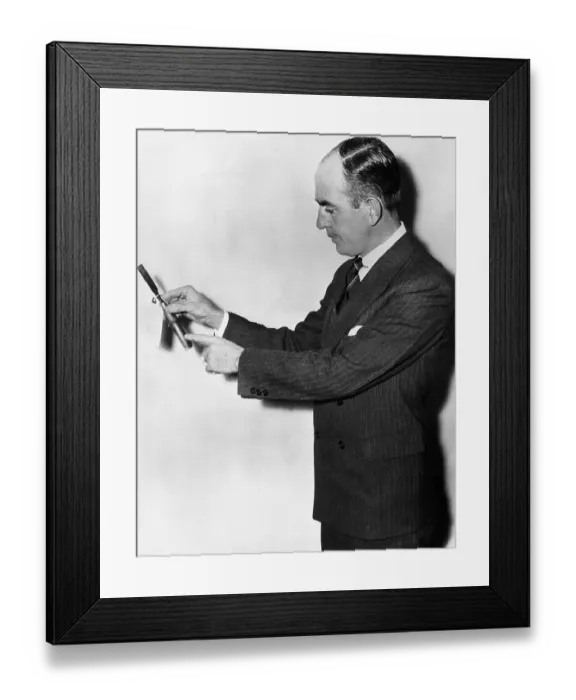 Framed Print : Man Holding Chisel Framed Print : Man Holding Chisel