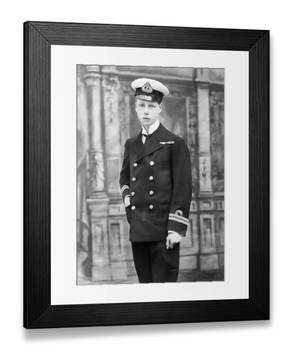 Framed Print : Youthful Prince Of Wales In Naval Unifor Framed Print : Youthful Prince Of Wales In Naval Unifor