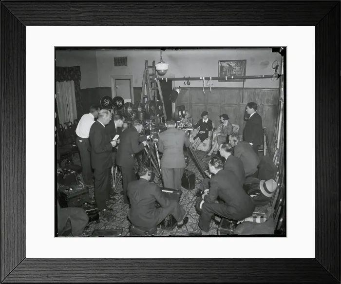 Framed Print : Anna Hauptmann Giving Press Interview Framed Print : Anna Hauptmann Giving Press Interview