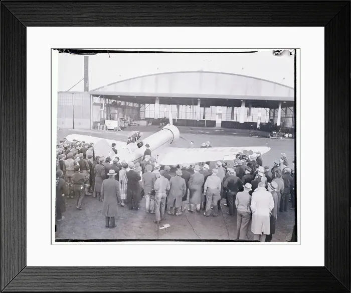 Framed Print : Howard Hughes After Record-Breaking Flight Framed Print : Howard Hughes After Record-Breaking Flight