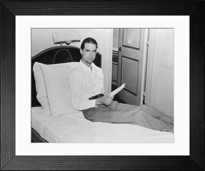 Framed Print : Howard Hughes After Breaking Transcontinental Flight Record Framed Print : Howard Hughes After Breaking Transcontinental Flight Record