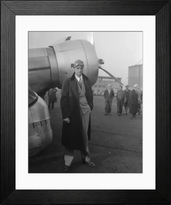 Framed Print : Pilot Howard Hughes Standing in Front of Airplane Framed Print : Pilot Howard Hughes Standing in Front of Airplane