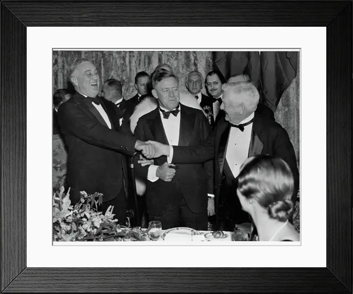 Framed Print : US President Franklin D. Roosevelt and Vice President John N. Garner Shaking Hands Framed Print : US President Franklin D. Roosevelt and Vice President John N. Garner Shaking Hands