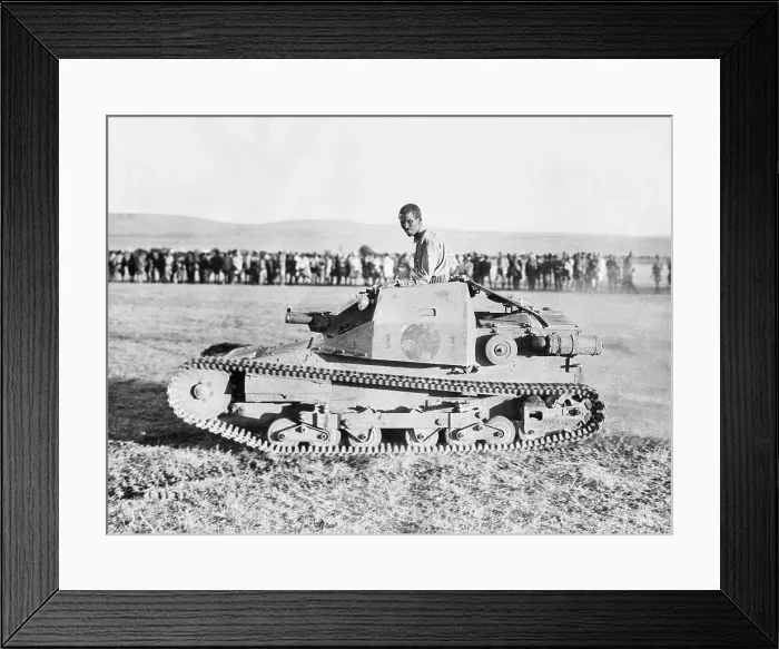 Framed Print : Soldier in Small Tank Framed Print : Soldier in Small Tank