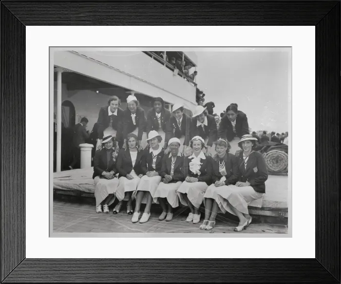 Framed Print : Portrait of a Women's United States Olympic Team Arriving Home Framed Print : Portrait of a Women's United States Olympic Team Arriving Home