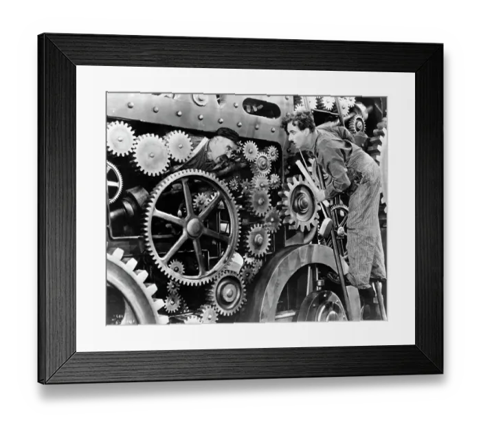 Framed Print : Charlie Chaplin In Modern Times Framed Print : Charlie Chaplin In Modern Times