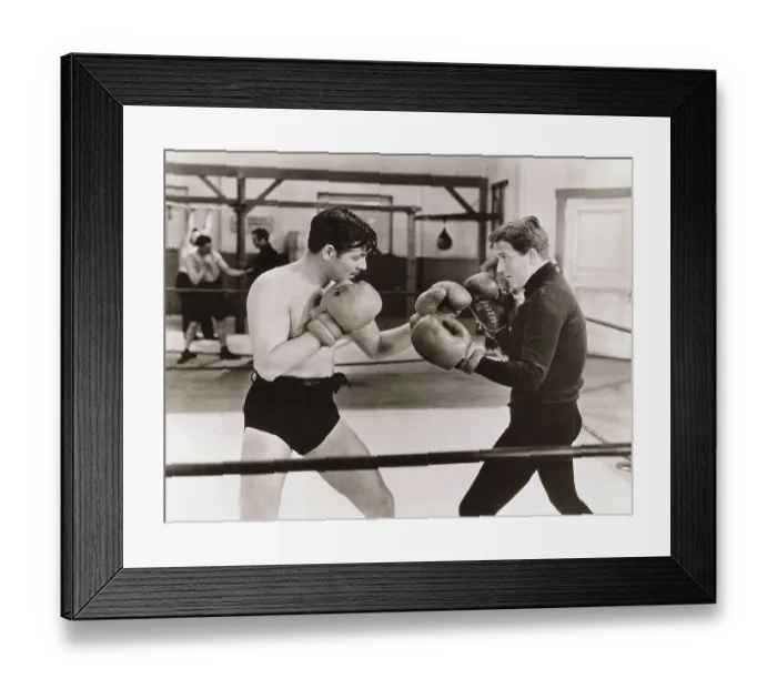 Framed Print : Spencer Tracy and Clark Gable Boxing in San Francisco Framed Print : Spencer Tracy and Clark Gable Boxing in San Francisco