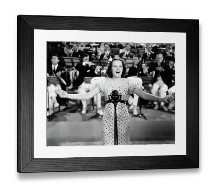 Framed Print : Judy Garland Singing with Orchestra