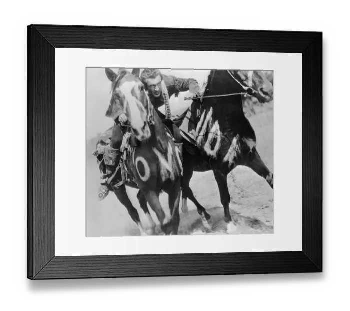 Framed Print : Gary Cooper in Western Scene with Horses Framed Print : Gary Cooper in Western Scene with Horses