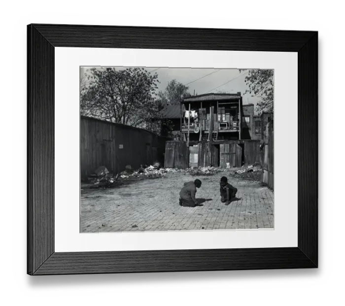 Framed Print : Black Children Play In Backyard