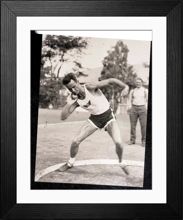 Framed Print : Bob Clark Practicing Shot Put Framed Print : Bob Clark Practicing Shot Put