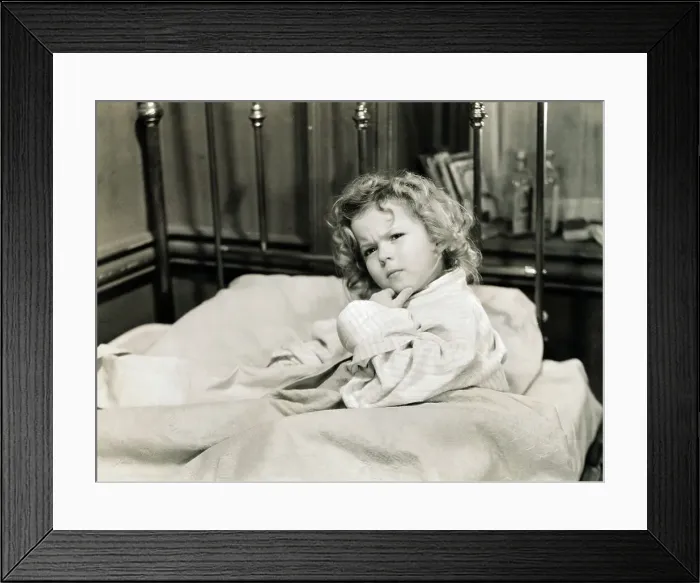 Framed Print : Shirley Temple in Bedroom Scene of Little Miss Marker Framed Print : Shirley Temple in Bedroom Scene of Little Miss Marker
