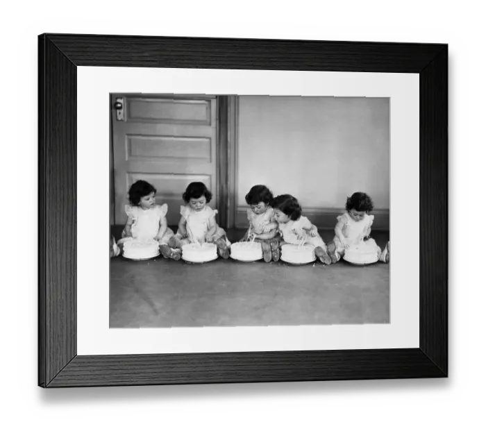 Framed Print : Dionne Quintuplets at Second Birthday Framed Print : Dionne Quintuplets at Second Birthday
