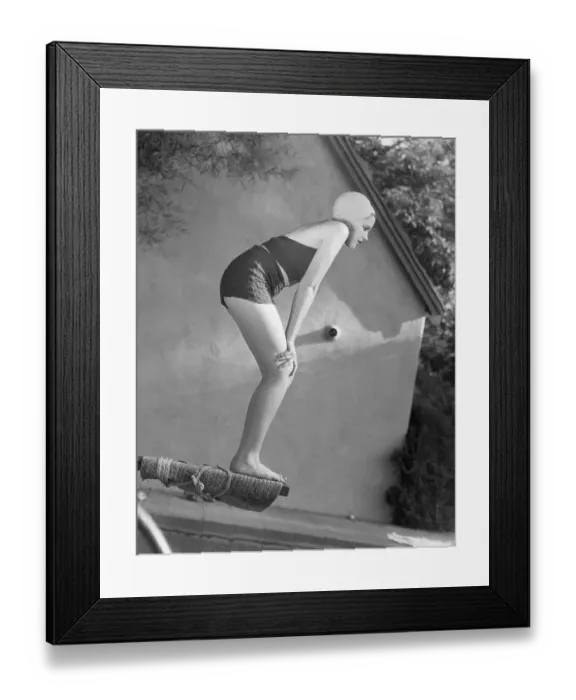 Framed Print : Judy Garland on a Diving Board Framed Print : Judy Garland on a Diving Board