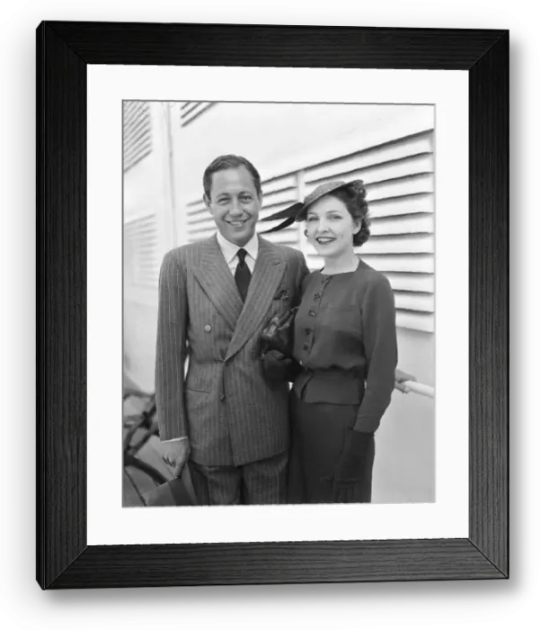 Framed Print : Mr. and Mrs. W. S. Paley Posing on Ship Before Sailing Framed Print : Mr. and Mrs. W. S. Paley Posing on Ship Before Sailing