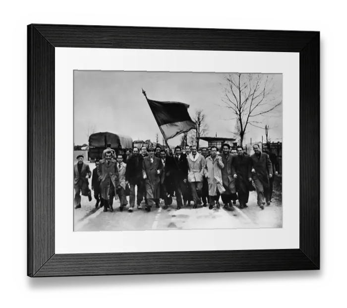 Framed Print : Anti Franco Protesters Carrying Republican Flag Framed Print : Anti Franco Protesters Carrying Republican Flag