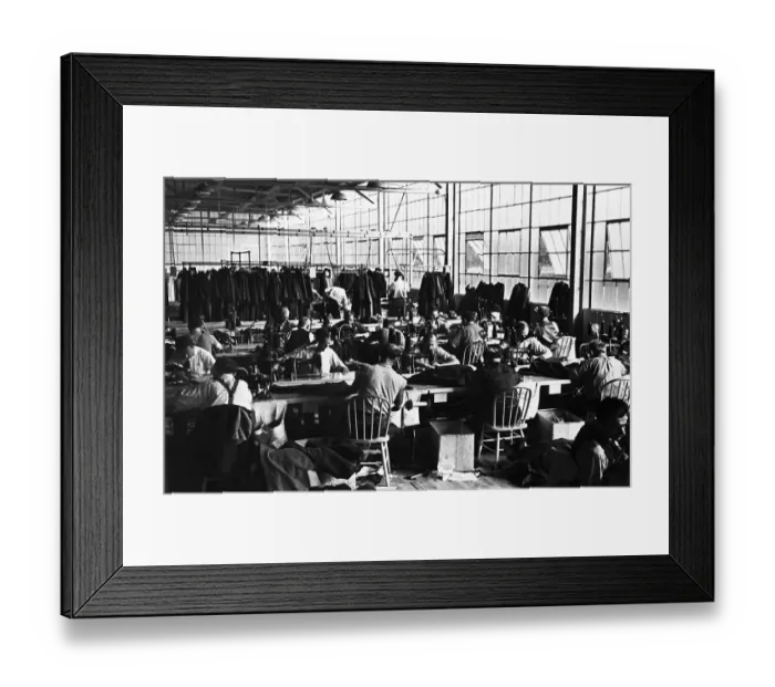 Framed Print : Workers in Clothing Factory Framed Print : Workers in Clothing Factory