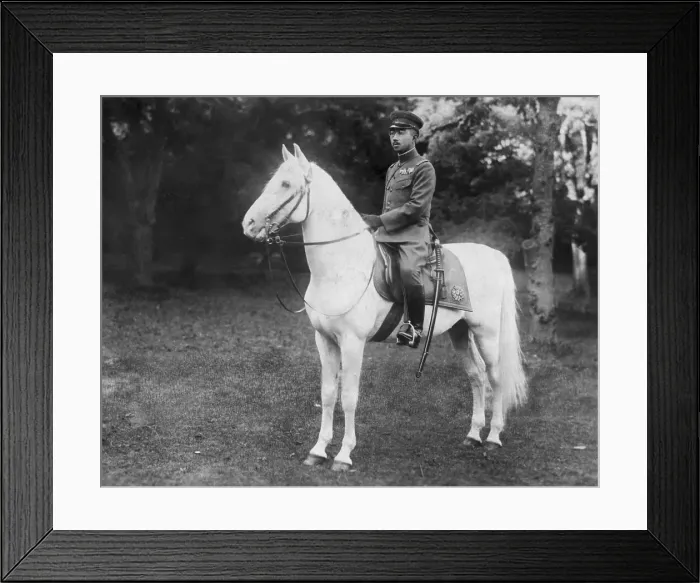 Framed Print : Emperor Hirohito of Japan on Horseback Framed Print : Emperor Hirohito of Japan on Horseback