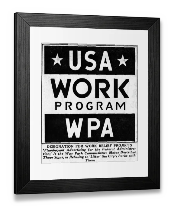 Framed Print : Placards for Works Progress Administration Framed Print : Placards for Works Progress Administration