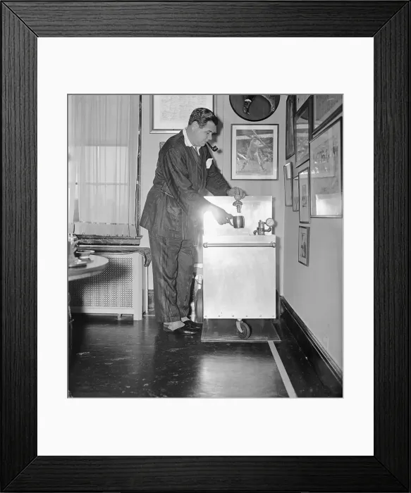 Framed Print : Babe Ruth Fixing a Drink Framed Print : Babe Ruth Fixing a Drink