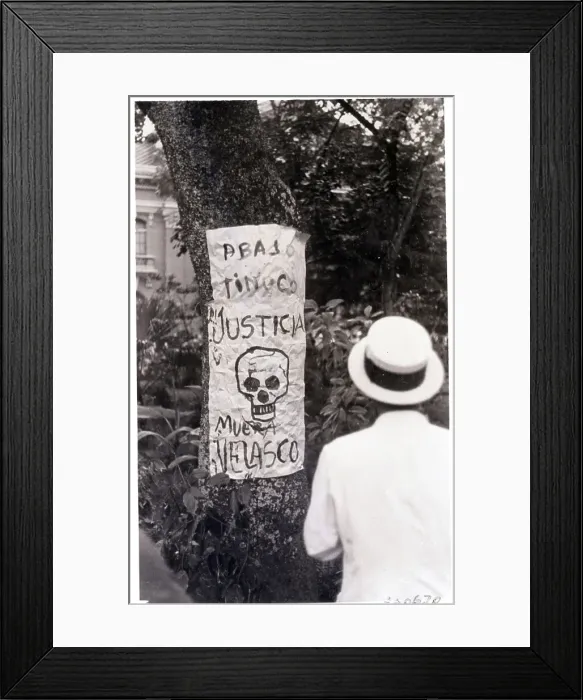 Framed Print : Sign Calling for Death of Officials Framed Print : Sign Calling for Death of Officials