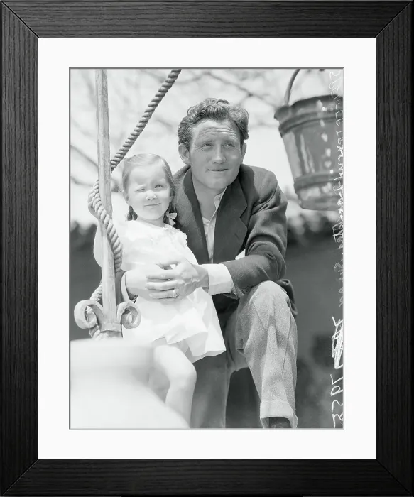 Framed Print : Spencer Tracy with Daughter Framed Print : Spencer Tracy with Daughter