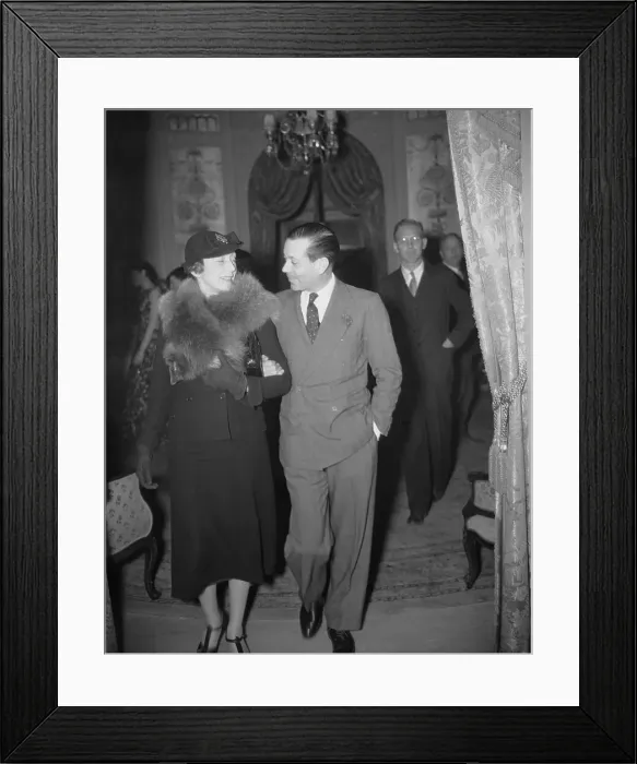 Framed Print : Cole Porter and Wife Linda Leaving Cafe Framed Print : Cole Porter and Wife Linda Leaving Cafe