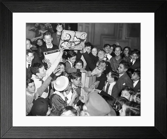 Framed Print : Jimmy Durante Giving Gifts as Santa