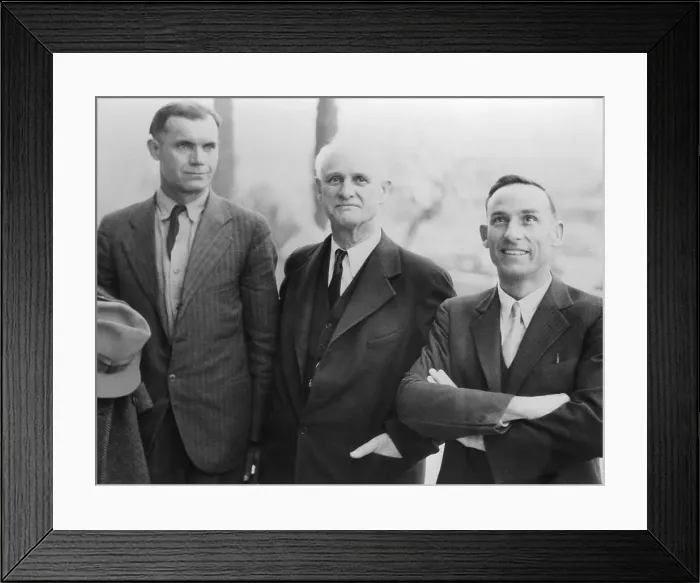 Framed Print : Two Polygamists with Standing with Their Lawyer Framed Print : Two Polygamists with Standing with Their Lawyer