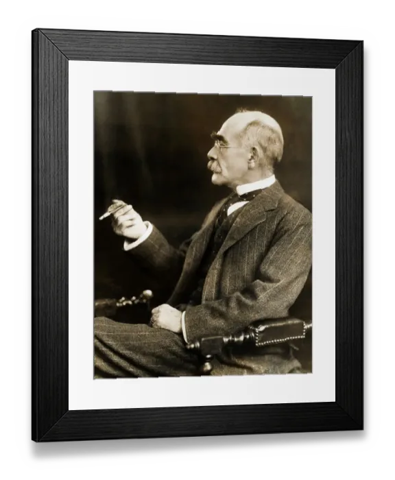 Framed Print : Rudyard Kipling Smoking Framed Print : Rudyard Kipling Smoking