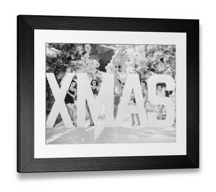Framed Print : Starlets with Christmas Sign for Paramount Framed Print : Starlets with Christmas Sign for Paramount