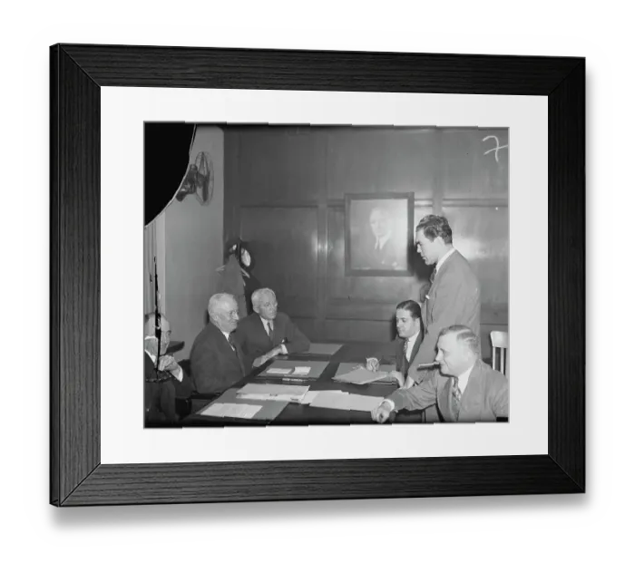 Framed Print : Max Schmeling Speaking to Members of New York Boxing Commission Framed Print : Max Schmeling Speaking to Members of New York Boxing Commission