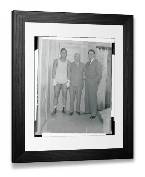 Framed Print : Max Schleming with Joe Louis and Joe Jacobs Framed Print : Max Schleming with Joe Louis and Joe Jacobs