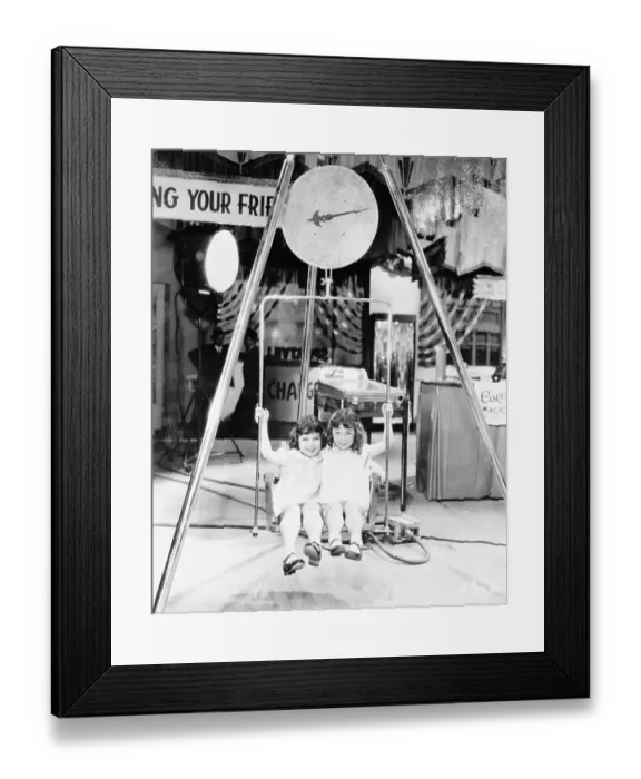 Framed Print : Sybil Jason and Double Posing on Scale Framed Print : Sybil Jason and Double Posing on Scale
