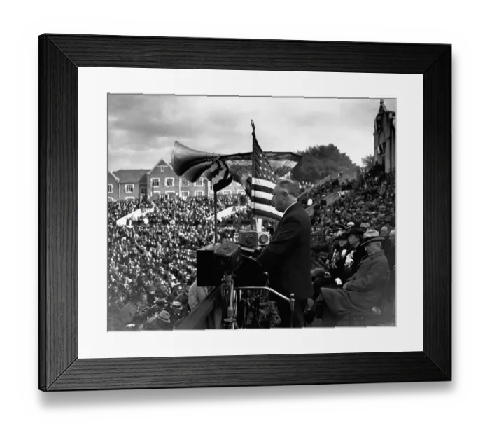 Framed Print : Franklin Delano Roosevelt Campaign Speech Framed Print : Franklin Delano Roosevelt Campaign Speech