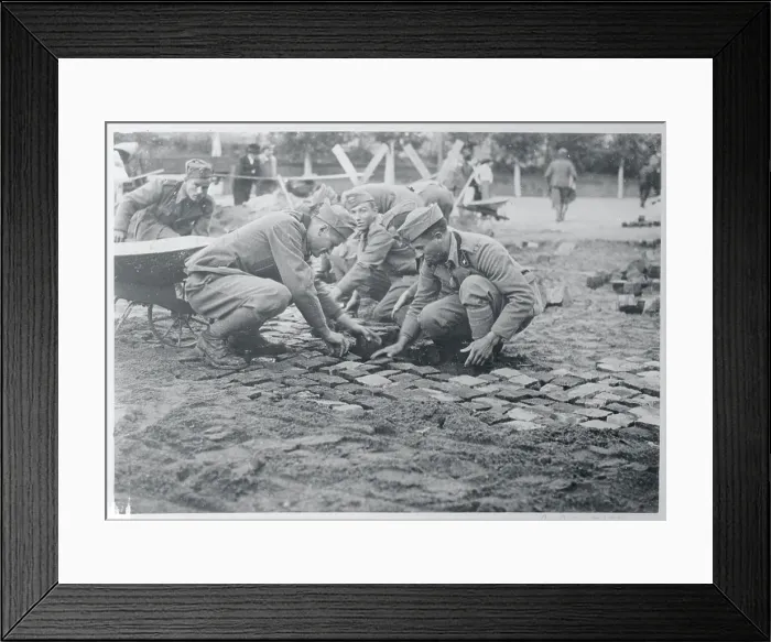 Framed Print : Soldiers Constructing Road by Hand Framed Print : Soldiers Constructing Road by Hand