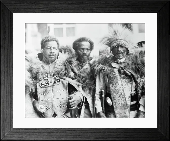Framed Print : Three Chieftains in Fur-Collared Robes Framed Print : Three Chieftains in Fur-Collared Robes