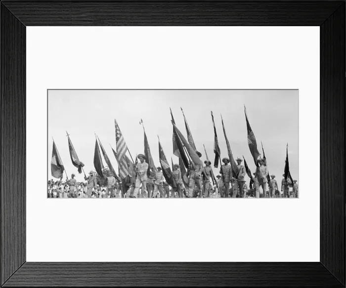 Framed Print : People Marching in Parade Carrying Flags Framed Print : People Marching in Parade Carrying Flags