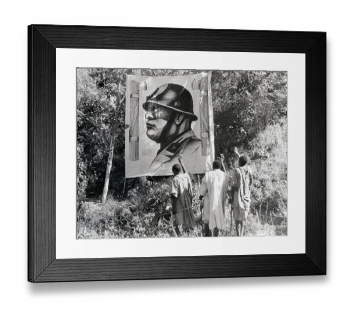 Framed Print : Ethiopians Admiring Mussolini Poster Framed Print : Ethiopians Admiring Mussolini Poster