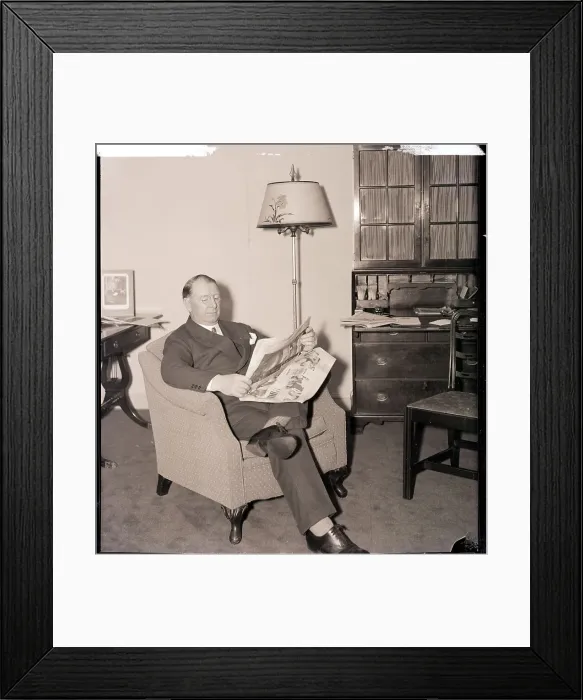 Framed Print : Frank Knox Reading Newspaper Framed Print : Frank Knox Reading Newspaper