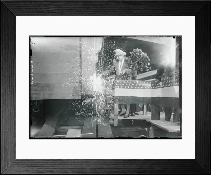 Framed Print : Olivia Langdon Loomis Christening a Dry Dock Framed Print : Olivia Langdon Loomis Christening a Dry Dock