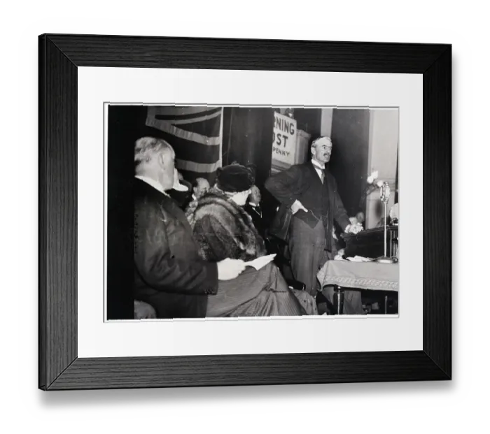 Framed Print : Neville Chamberlain Speaking Framed Print : Neville Chamberlain Speaking