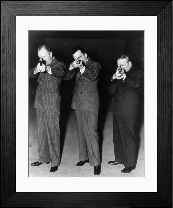 Framed Print : J. Edgar Hoover and Amos and Andy Firing Framed Print : J. Edgar Hoover and Amos and Andy Firing