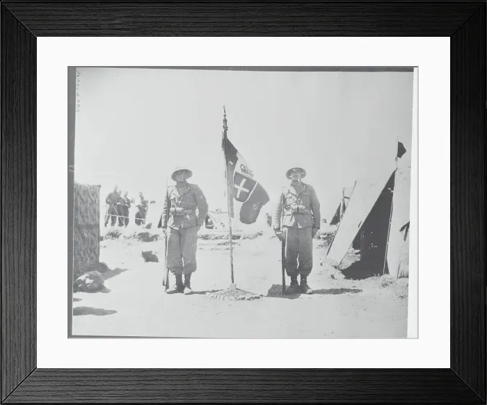 Framed Print : Italian Soldiers on Guard at Their Campsite Framed Print : Italian Soldiers on Guard at Their Campsite