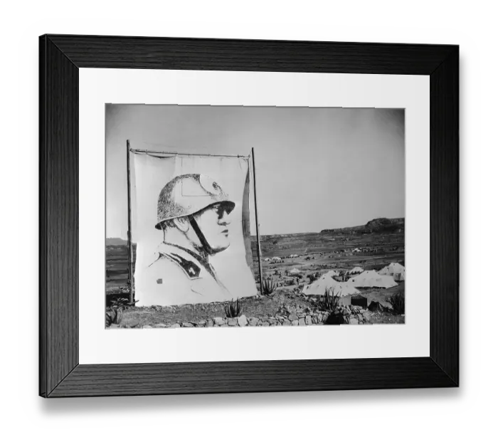 Framed Print : Giant Canvas Portrait of Mussolini Framed Print : Giant Canvas Portrait of Mussolini