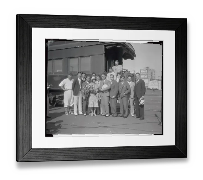 Framed Print : Notre Dame Football Players with Bonnie Rockne Framed Print : Notre Dame Football Players with Bonnie Rockne