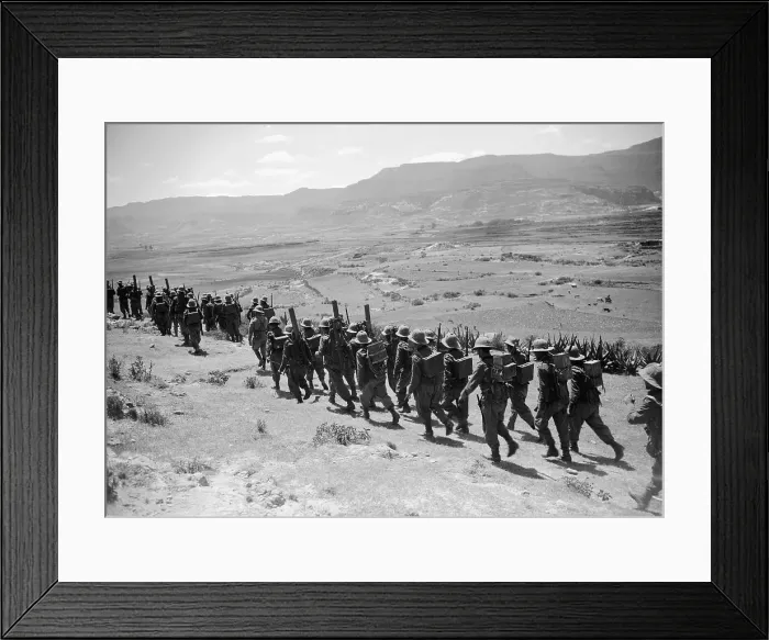 Framed Print : Italian Troops Marching in Ethiopia Framed Print : Italian Troops Marching in Ethiopia